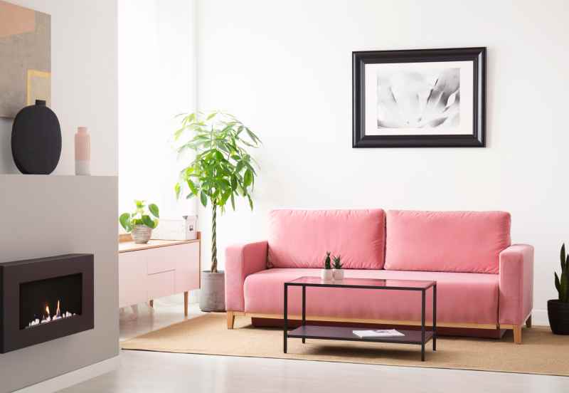 Canapé coloris rose