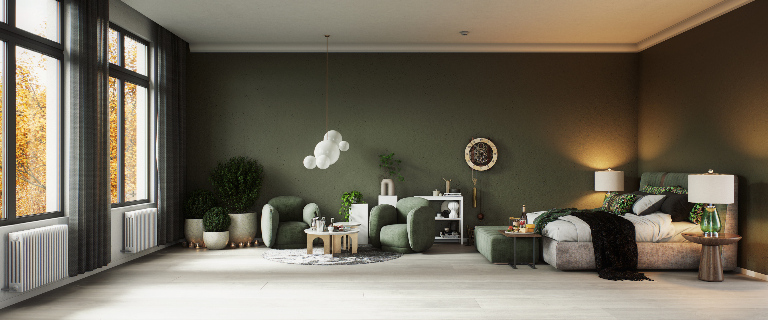 salon-mur-vert-fenetres-anthracite