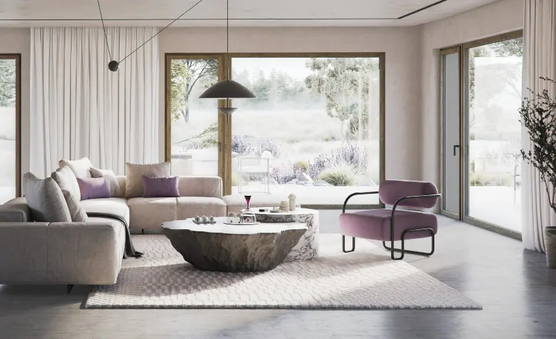 salon-avec-fenetre-PILAR-coloris-chene-ambre-poignee-sleek-plus