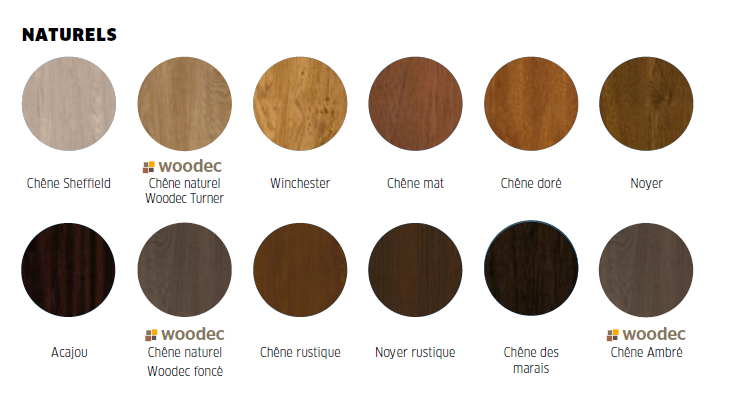 Nuancier 2026 des décors imitation bois pour les fenêtres PVC OKNOPLAST