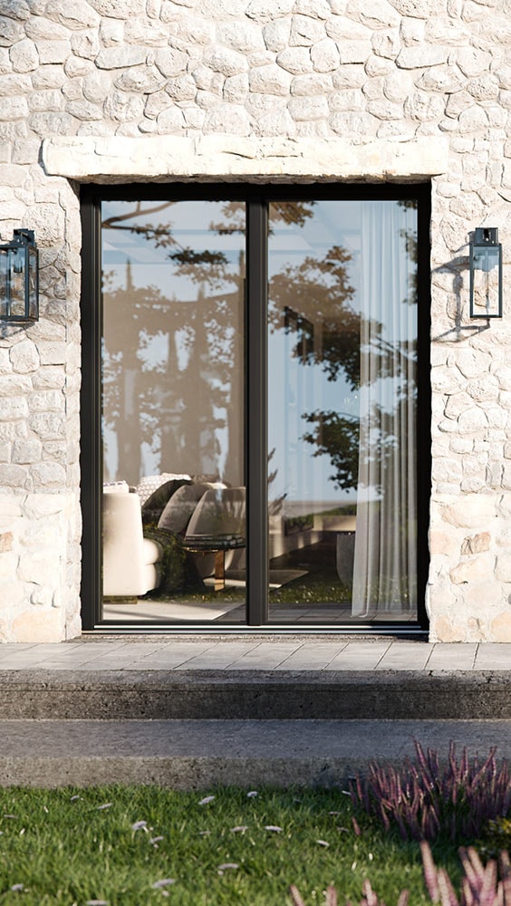 Drzwi balkonowe z oknem Pilar 